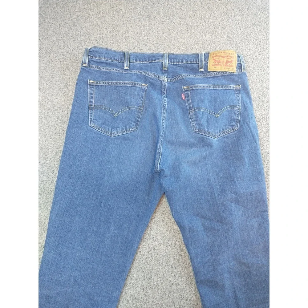 Levi Strauss Mens Straight Leg Jeans Blue Medium Wash WaterLess 38x31